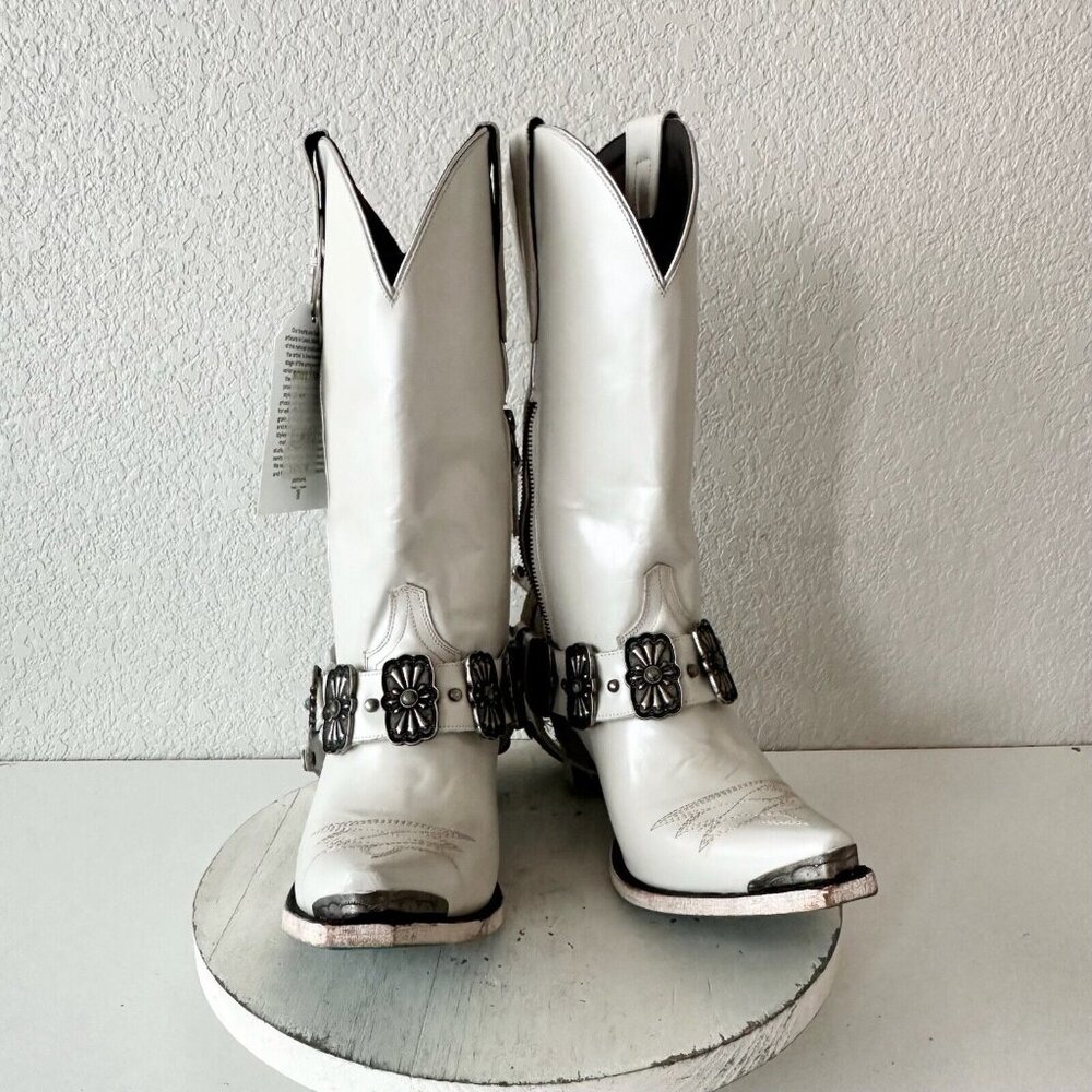 Lane The New Mrs Womens Pearl White Cowboy Boots 11 Western Cowgirl Wedding Tall - Picture 12 of 14